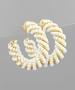 Bead And Wire Wrapped Hoops