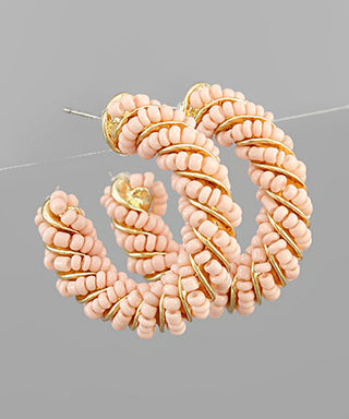Bead And Wire Wrapped Hoops