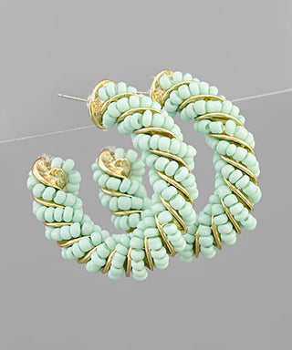 Bead And Wire Wrapped Hoops