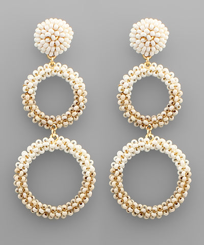 Seed Beads Double Circle Earrings