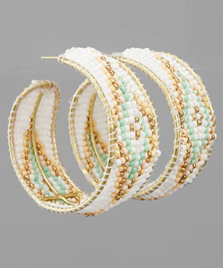 Rhomus Pattern Beads Hoops