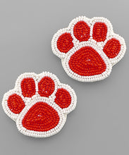 Load image into Gallery viewer, Beaded Paw Print Earrings
