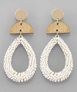 Bead Teardrop And Wedge Earring