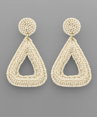 Beaded Round Triangle Earrings