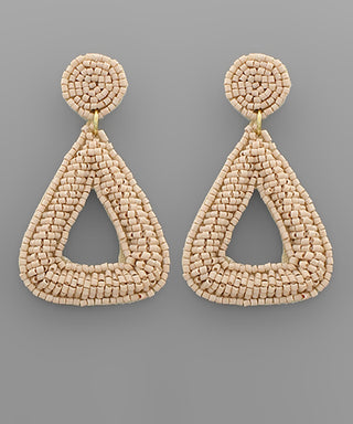 Beaded Round Triangle Earrings
