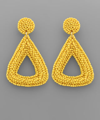 Beaded Round Triangle Earrings