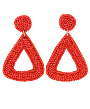 Load image into Gallery viewer, Beaded Round Triangle Earrings
