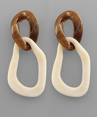 Irregular Oval Linked Earrings