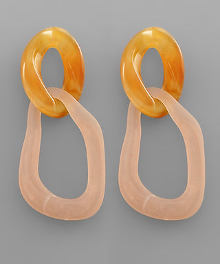 Irregular Oval Linked Earrings
