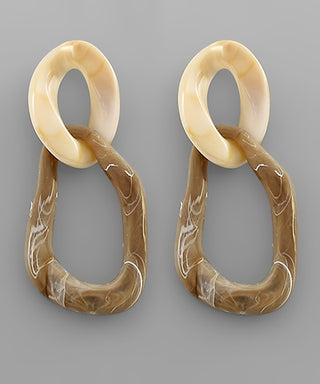 Irregular Oval Linked Earrings