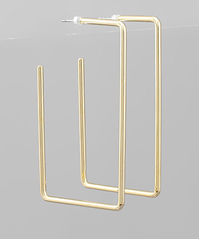 Brass Rectangle Hoops