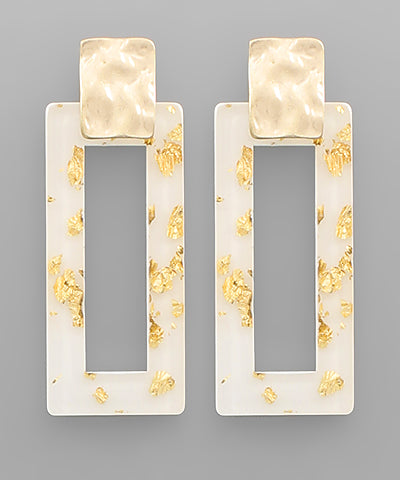 Flake Acrylic Rectangle Earrings