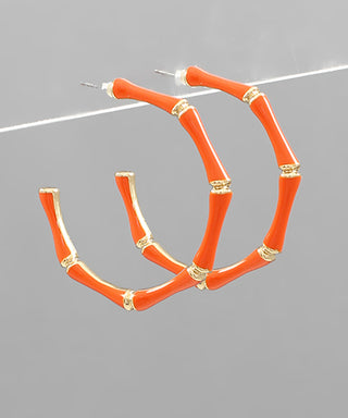 Epoxy Bamboo Shape Earrings