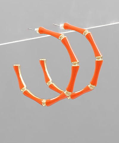 Epoxy Bamboo Shape Earrings