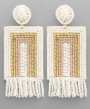 Load image into Gallery viewer, Beaded Square And Tassel Earrings
