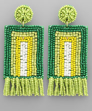 Load image into Gallery viewer, Beaded Square And Tassel Earrings
