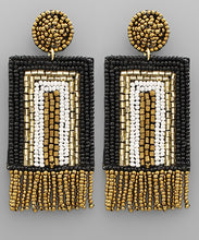 Load image into Gallery viewer, Beaded Square And Tassel Earrings
