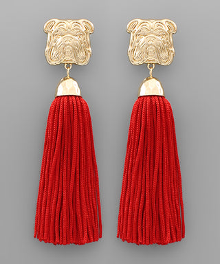 Bulldog Tassel Earrings