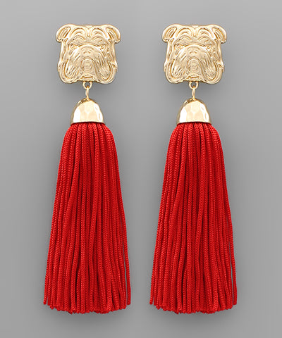 Bulldog Tassel Earrings