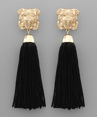 Bulldog Tassel Earrings
