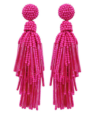Seed Beads Tassel Earrings