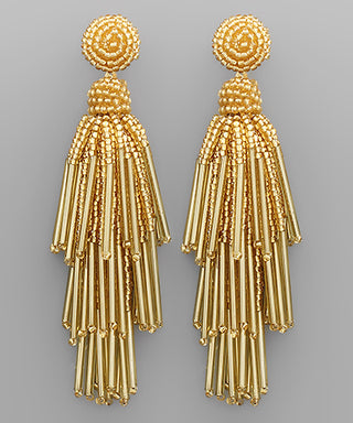Seed Beads Tassel Earrings