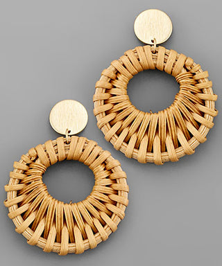 Straw Circle Earrings