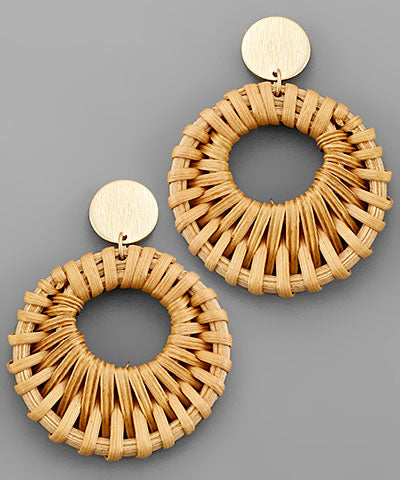 Straw Circle Earrings