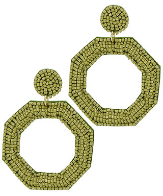 Beaded Octagon Earrings