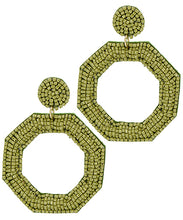 Load image into Gallery viewer, Beaded Octagon Earrings
