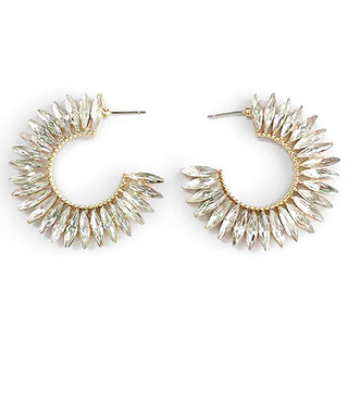 Crystal Marquise Hoops