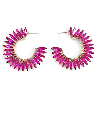 Crystal Marquise Hoops
