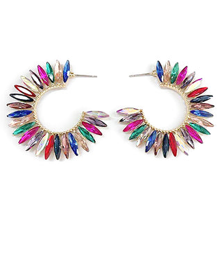 Crystal Marquise Hoops