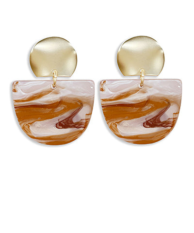 Round Wedge Dangle Earrings