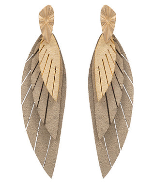 Suede Leaf Earrings