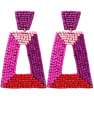 Beaded Trapezoid Earrings
