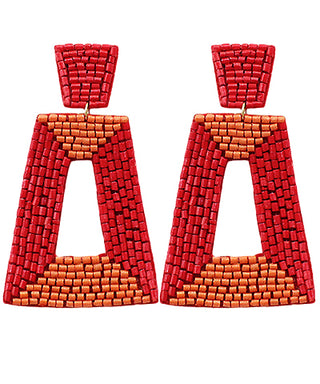 Beaded Trapezoid Earrings