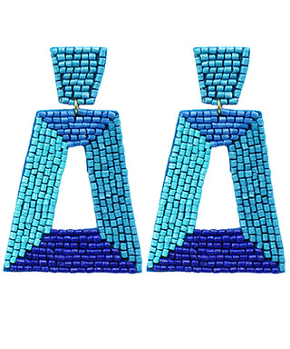 Beaded Trapezoid Earrings