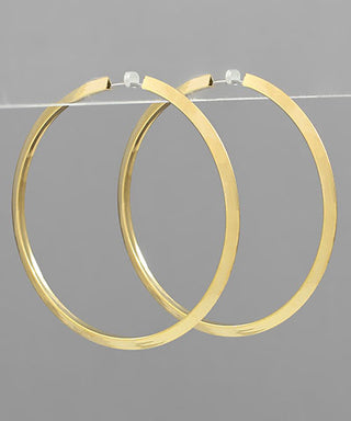 50mm Brass Huggie Hoops