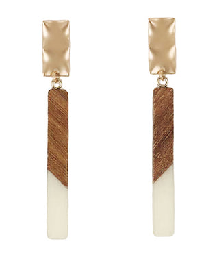 Acrylic Wood Bar Earrings