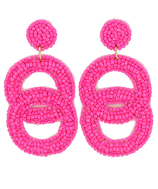 Beaded Circle Link Earrings