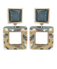 Load image into Gallery viewer, Acetate Square Hollow Earrings
