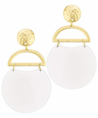 Acrylic Link Textured Metal Earrings