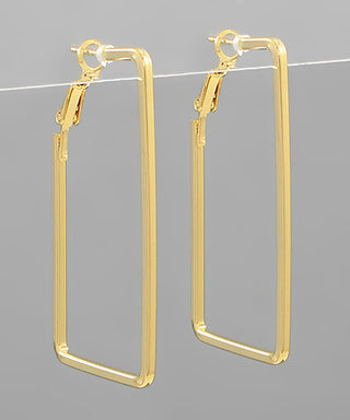 Brass Rectangle Hoops