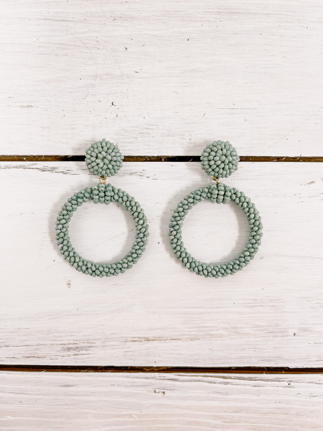 Open Circle Seed Bead Earrings