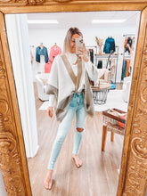 Load image into Gallery viewer, On The Color Block Poncho Sweater
