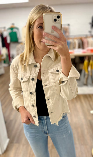 Hidden Rebel Frayed Denim Jacket