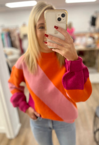 Vibrant Vibes Colorblock Sweater