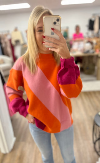 Vibrant Vibes Colorblock Sweater