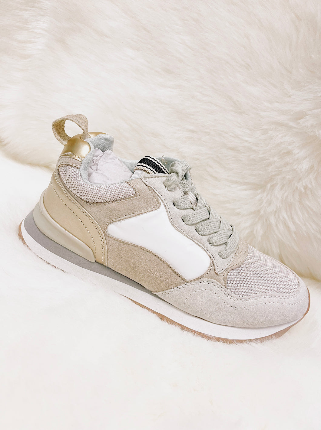 Prudie Neutral Suede Sneakers